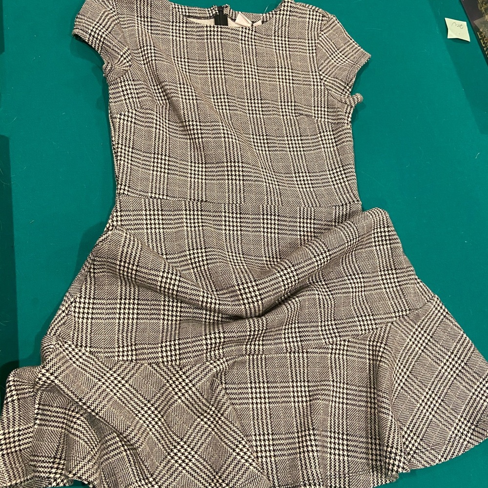 Gap Plaid Dress With Ruffle Hem Size 4